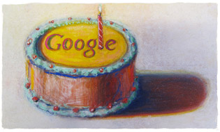 Bolo de aniversário Google